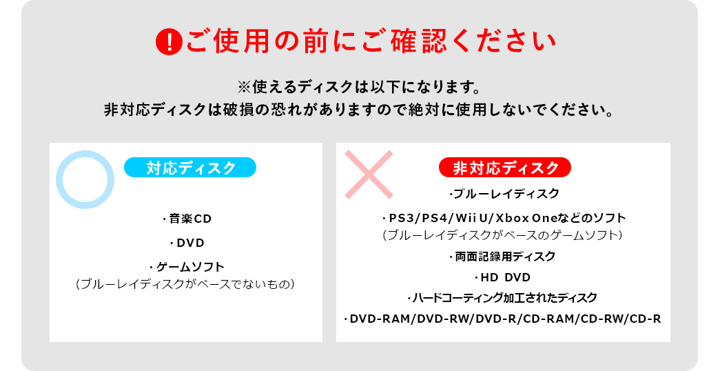 ご使用の前にご確認ください