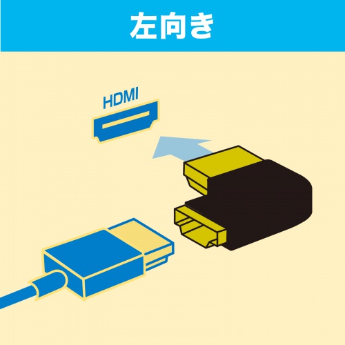 HDMIアダプタ 横L型 左 金メッキ端子/AD-HD29LYL【テレビ