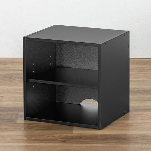 キューブ型収納ボックス オープン 幅35cm 奥行29.5cm 高さ35cm 2段式 ブラック