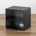 キューブ型収納ボックス オープン 幅35cm 奥行29.5cm 高さ35cm 2段式 ブラック