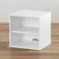 キューブ型収納ボックス オープン 幅35×奥行29.5×高さ35cm 2段式 ホワイト