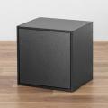キューブ型収納ボックス 扉つき 幅35×奥行29.5×高さ35cm 2段式 ブラック