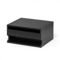 キューブ型収納ボックス 上部オープン型 幅35×奥行29.5×高さ17.5cm ブラック