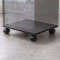 キューブ型収納ボックス用キャスター台 幅35×奥行29.5×高さ6.6cm ストッパー付き ブラック