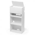 キューブ型収納ボックス ハーフサイズ ハイタイプ 棚付き ゲーム機収納 上部オープン 幅35×奥行17×高さ70cm ホワイト
