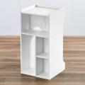 キューブ型収納ボックス 棚付きゲーム機収納 ハイタイプ 上部オープン 幅35×奥行34.5×高さ70cm ホワイト