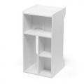 キューブ型収納ボックス 棚付きゲーム機収納 ハイタイプ 上部オープン 幅35×奥行34.5×高さ70cm ホワイト