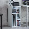 キューブ型収納ボックス 棚付きゲーム機収納 ハイタイプ 上部オープン 幅35×奥行34.5×高さ70cm ホワイト