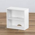 キューブ型収納ボックス オープン ハーフサイズ 幅35×奥行17×高さ35cm 2段式 ホワイト