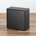 キューブ型収納ボックス 扉 ハーフサイズ 幅35×奥行17×高さ35cm 2段式 ブラック