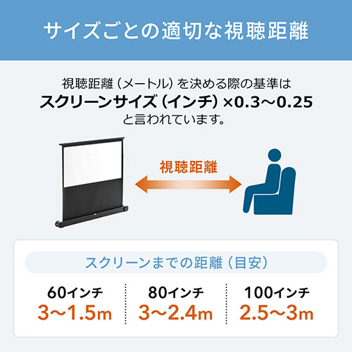 プロジェクタースクリーン(簡単設置・自立・パンタグラフ式・持ち運び