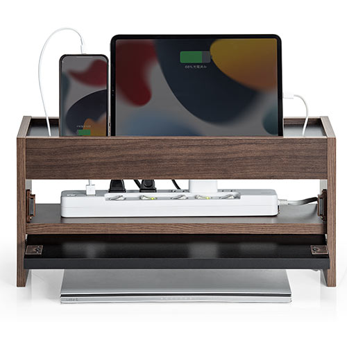 ダークブラウン 本棚 電源タップ付き ダークブラウン 本棚 電源タップ付き 棚・ラック・シェルフ