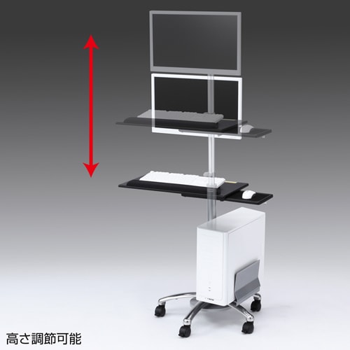 液晶テレビスタンド 17型～24型対応 キーボード台 CPUスタンド付き/CR