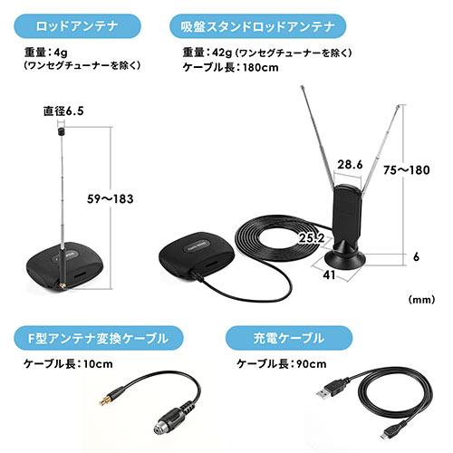 テレビアクセサリー市場 6 30 16 00迄限定特価 ワンセグチューナー Iphone Ipad アンドロイド ワンセグ テレビ ワイヤレス 無線 アンテナ付属