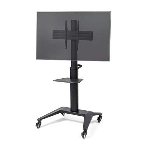 【アウトレット】テレビスタンド キャスター付　ハイタイプ 75インチ対応 持ち手付 ブラック