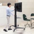 【アウトレット】テレビスタンド キャスター付　ハイタイプ 75インチ対応 持ち手付 ブラック
