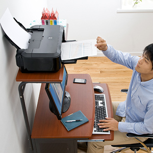 パソコンラック ダークオーク木目柄 幅75cm/YK-DESK002【テレビ