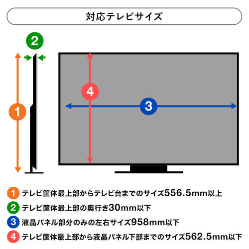 テレビ保護パネル ベルト固定式 42・43インチ用 厚さ2.5mm 透過