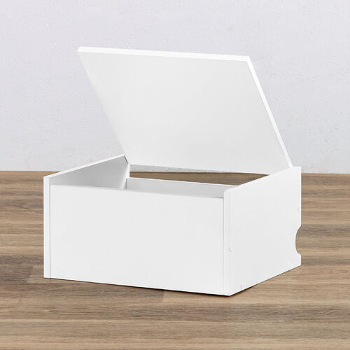 【アウトレット】キューブ型収納ボックス 上部オープン型 幅35×奥行29.5×高さ17.5cm ホワイト