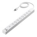 車輪差し 電源タップ 8個口 1.5m USB PD 33W USB-C USB Aポート搭載 スイングプラグ ホワイト