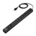車輪差し 電源タップ 8個口 1.5m USB PD 33W USB-C USB Aポート搭載 スイングプラグ ブラック