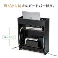 ルーター収納ボックス 電源まわり目隠しボックス ケーブルボックス 幅40cm 高さ46cm スマホスタンド機能 充電ステーション モデム Wi-Fiルーター 扉付き 木製 2段 ブラック