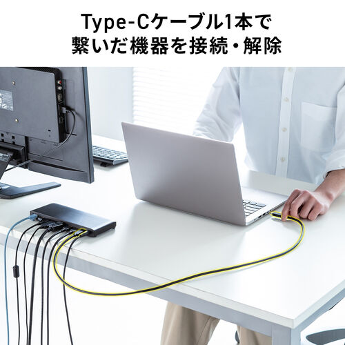 ドッキングステーション HDMI 2つ 2画面 出力 USB-C VGA フルHD 高解像度 高画質 スタンド型 PD100W 11in1 USBハブ ケーブル一体型 法人 400-VGA028