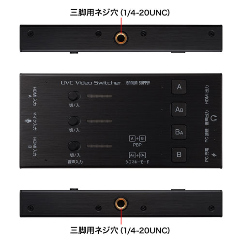 HDMIキャプチャー(2入力・スイッチャー付き)/USB-CVHDUVC5【テレビ