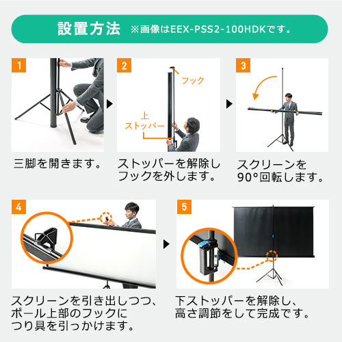 テレビアクセサリー市場 プロジェクタースクリーン 三脚式 100インチ 返品不可