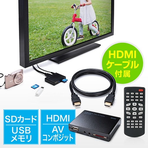 メディアプレーヤー(HDMI・MP4/FLV/MOV対応・USBメモリ/SDカード)