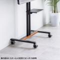 【アウトレット】テレビスタンド キャスター付 55インチ対応 棚板付 ブラック