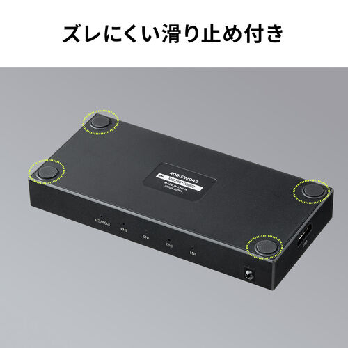 HDMI切替器 4入力1出力 4K/60Hz HDR対応 リモコン付き HDMIセレクター