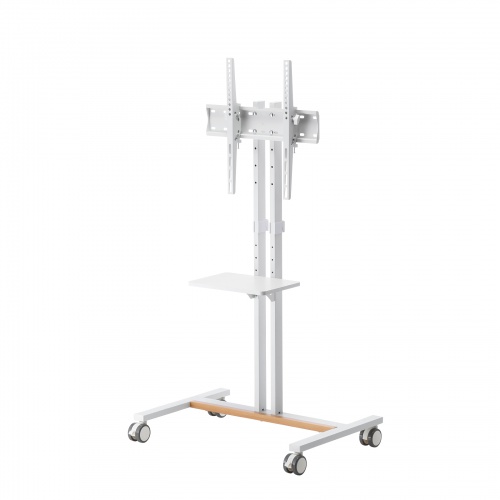 【アウトレット】テレビスタンド キャスター付 55インチ対応 棚板付 ホワイト/ZCRPL60W【テレビアクセサリー市場】