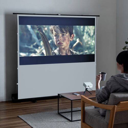 床置き式 プロジェクタースクリーン 80インチ 16:9 黒マスクなし 超短