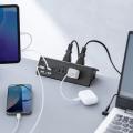 クランプ固定式 電源タップ 4個口 3m USB-C×1 USB-A×1 一括集中スイッチつき ブラック