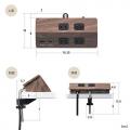 クランプ固定式 電源タップ 4個口 3m USB-C×1 USB-A×1 一括集中スイッチつき ブラウン