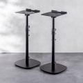 フロア用 スピーカースタンド 2本セット 高さ調整 56～100cm 天板サイズ23×23cm スパイク型アジャスター付き 角度調整 耐荷重15kg 金属製 ブラック