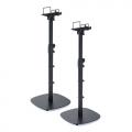 フロア用 スピーカースタンド 小型スピーカー向け 2本セット 高さ56～100cm 対応サイズ14×14cm スパイク型アジャスター付き 角度調整可能 耐荷重15kg ブラック