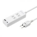 USB付き電源タップ 2個口 2m  USB A USB Type-C