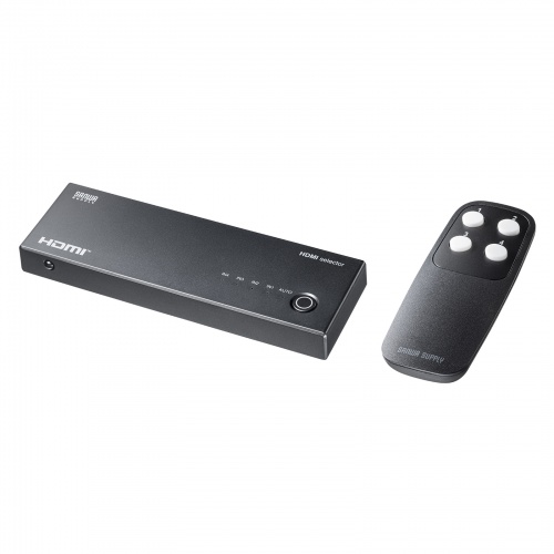 HDMI切替器 4入力1出力 4K/60Hz HDR対応 リモコン付き 自動切替 HDMIセレクター