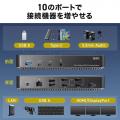 ドッキングステーション HDMI2つ トリプルディスプレイ 4K 3画面 10in1