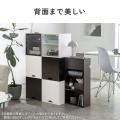 【アウトレット】キューブ型収納ボックス 棚付きゲーム機収納 ハイタイプ 上部オープン 幅35×奥行34.5×高さ70cm ホワイト