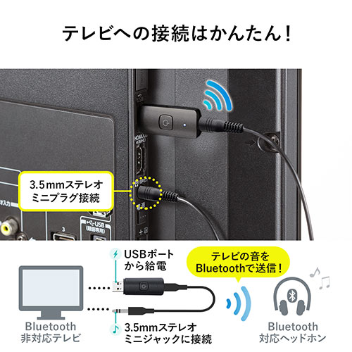 Bluetoothオーディオトランスミッター 送信機 テレビ 高音質 低遅延