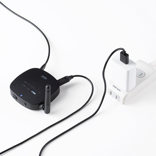 Bluetooth送信機・受信機(トランスミッター・レシーバー ・2台同時接続・遅延・ハイレゾ相当対応・3.5mm・光デジタル・USB対応)/YK-BTAD008【テレビアクセサリー市場】