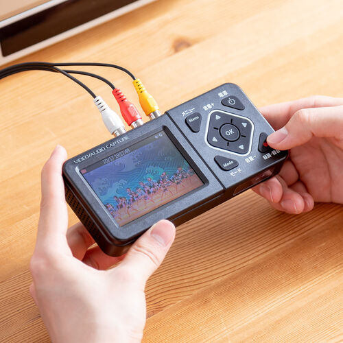 ビデオキャプチャーボックス RCA AV S端子 HDMI出力 3.5型モニター付き VHS ビデオテープ デジタル化