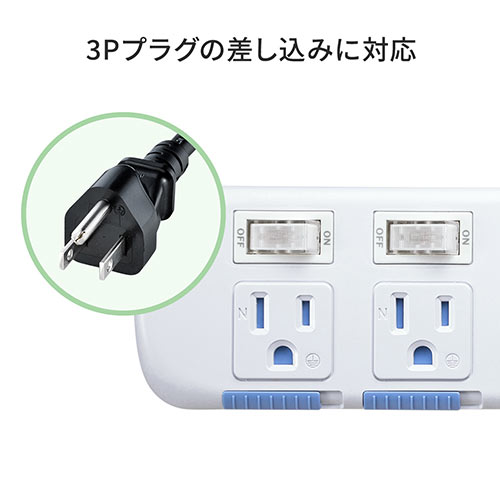 USB付タップ 2個口 込口防塵シャッター付 個別スイッチ/3-8318 USB付タップ 2個口 込口防塵シャッター付 個別スイッチ/3-8318