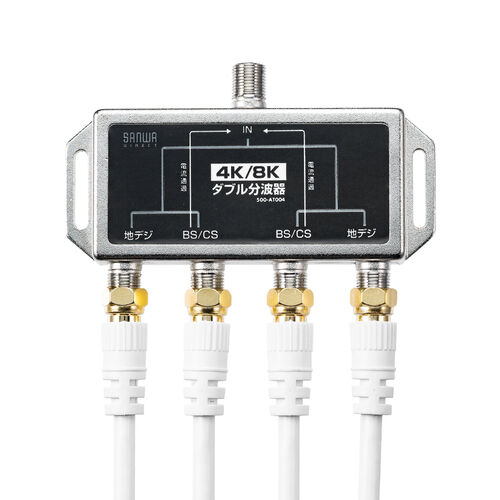 アンテナダブル分波器 4K対応 8K対応 地デジ対応 BS/CS対応 50cm/500