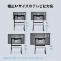 ディスプレイスタンド キャスター付き 60インチ 100インチ対応 手動昇降 大型棚板付き