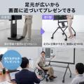 ディスプレイスタンド キャスター付き 60インチ 100インチ対応 手動昇降 大型棚板付き