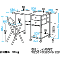 【アウトレット】折りたたみデスク&チェアセット メイプル